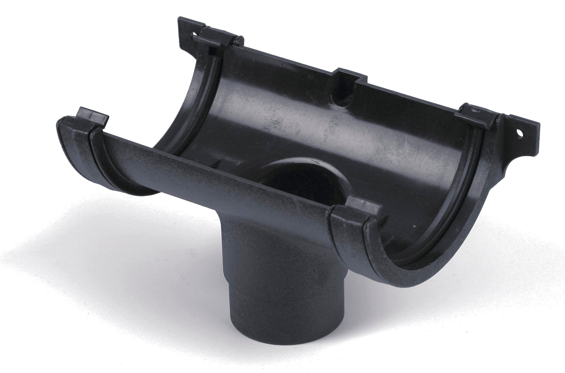 Outlet Runcit Half Round Running Outlet - Cast Iron Effect