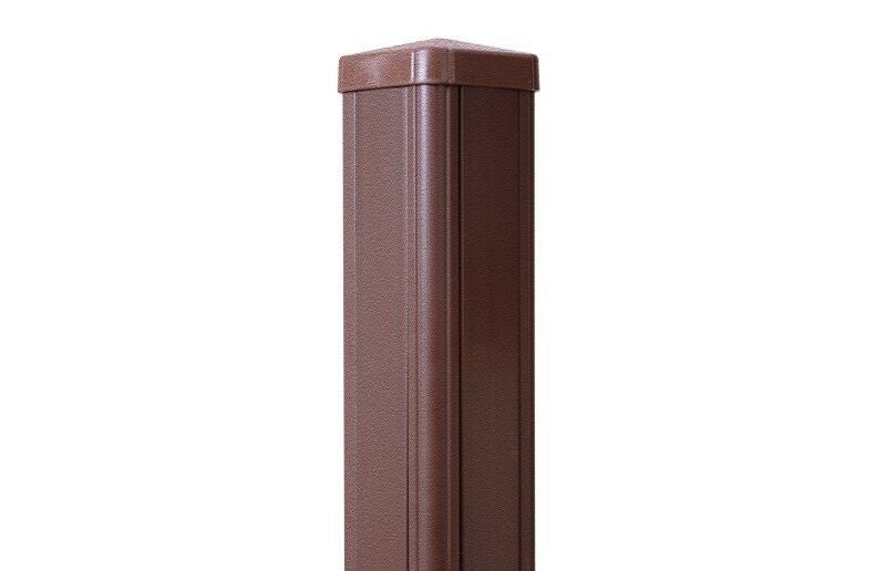 Composite 8ft Fence Post with Cap - Chestnut Brown