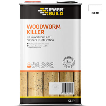 Everbuild Woodworm Killer, Clear, 5 Litre