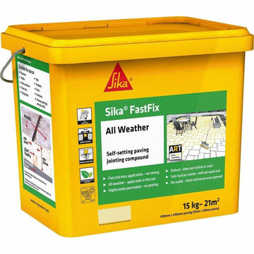 Sika FastFix All Weather Self-Setting Paving Jointing Compound, Dark Buff, 15kg - 21 sq.m