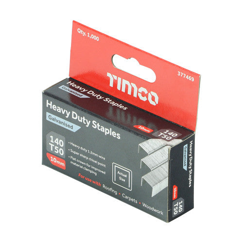 10mm Heavy Duty Galvanised Staples - Box of 1000no