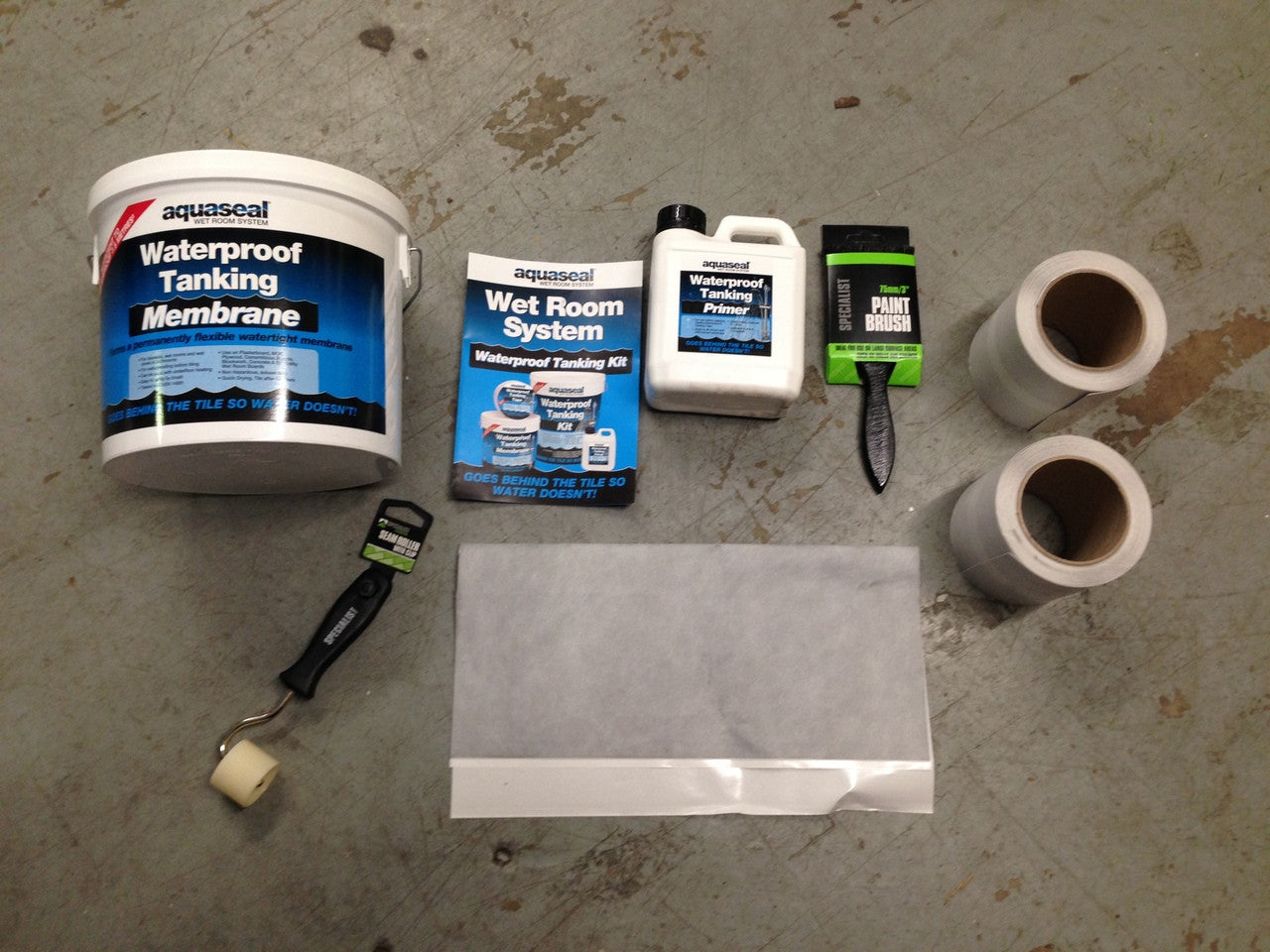Everbuild Aquaseal 7.5m2 Tanking Kit Waterproof Wet Room System